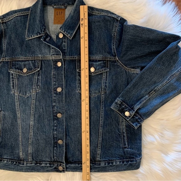 Gap Icon Jean Jacket Dark Indigo XXL Women’s Like New All Seasons Classic Blue - Picture 12 of 16